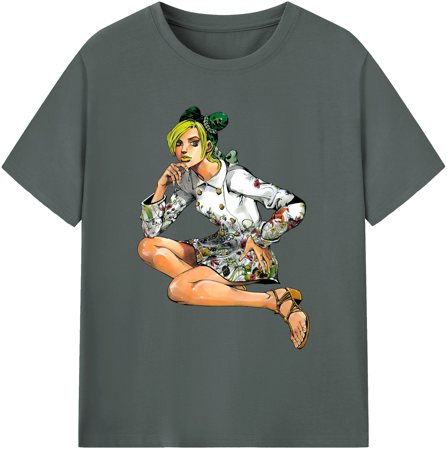 （画像用） "ジョジョの奇妙な冒険 くうじょう ジョリーン JoJo's Bizarre Adventure Jolyne Cujoh " 綿100％ メンズ半袖Tシャツ｜肌触りやわらか＆通気性